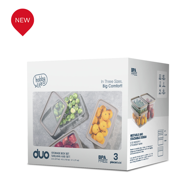 Duo 3'lü Saklama Kabı Seti
